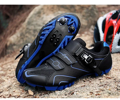 Chaussures de cyclisme unisexes à semelle rigide – Chaussures à crampons pour vélo de route 4 saisons, VTT et sports de plein air