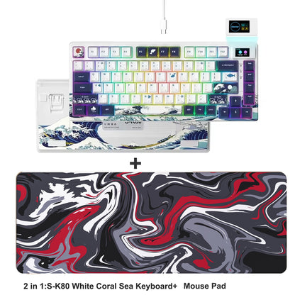Womier S-K80 75% Keyboard with Color OLED Display Mechanical Gaming Keyboard Hot Swap Keyboard Gasket Mount RGB Custom Keyboard