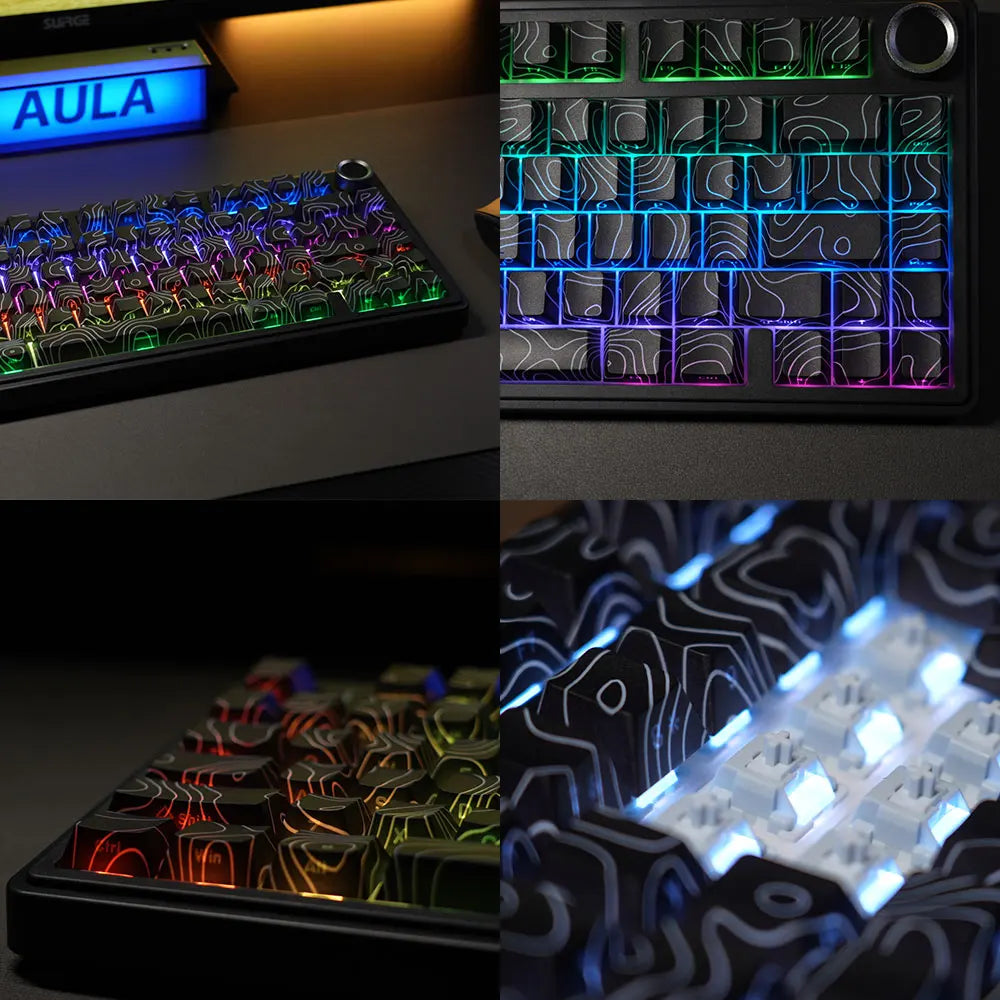 AULA F75 Pro Gasket Mounted Wireless Gaming Mechanical Keyboard RGB Customized 75% Layout Side-engraving PBT Keycaps