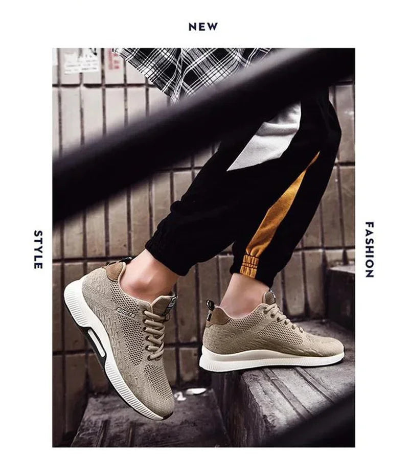 Men's Increase Insole 6CM Sports Casual Height Shoes Size 48 Men's Sneakers Elevator Shoes Hidden Heels Breathable Heightening Shoes