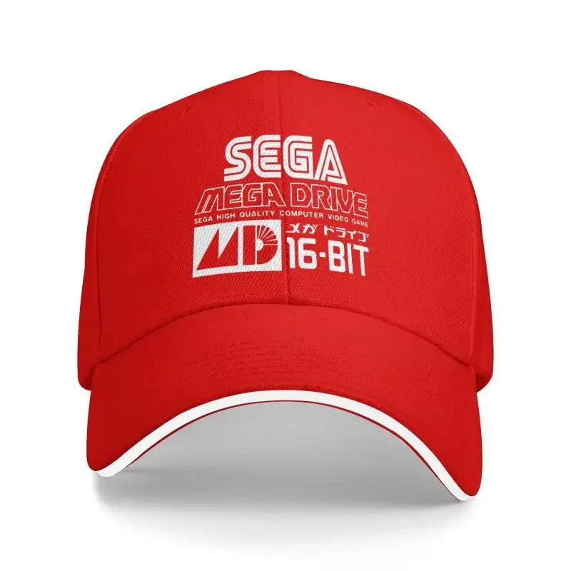 Sega Mega Drive Genesis Japanese Vinyl Baseball Cap Outdoor Sun Hat Sandwich Hat Men Summer Fishing Balaclava Golf Caps