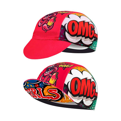 Red Retro Cycling Cap Black Series Most Popular Polyester Cycling Caps Sports Quick Dry Bicycle Hat Men Women Wear Absorb Sweat