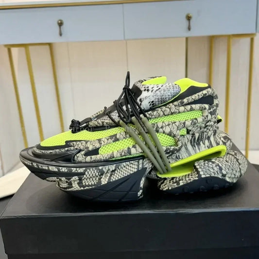 2025 Fashion Men Sneakers Plus Size 46 Women Platform Loafers Lace Up Gradient Colors Running Sports Shoes Flats Walking