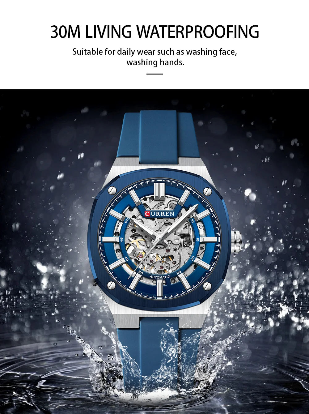 2025 CURREN New Men Mechanical Watch Luxury Sapphire Glass Automatic Watch 41MM Stainless Steel Watch for Men