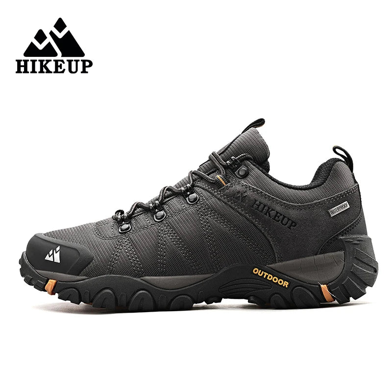 HIKEUP miesten neljän vuodenajan vaelluskengät – ulkoiluun ja urheiluun, aitoa nahkaa, kulutusta kestävät kiipeilykengät, kumipohjaiset trekking-sneakerit