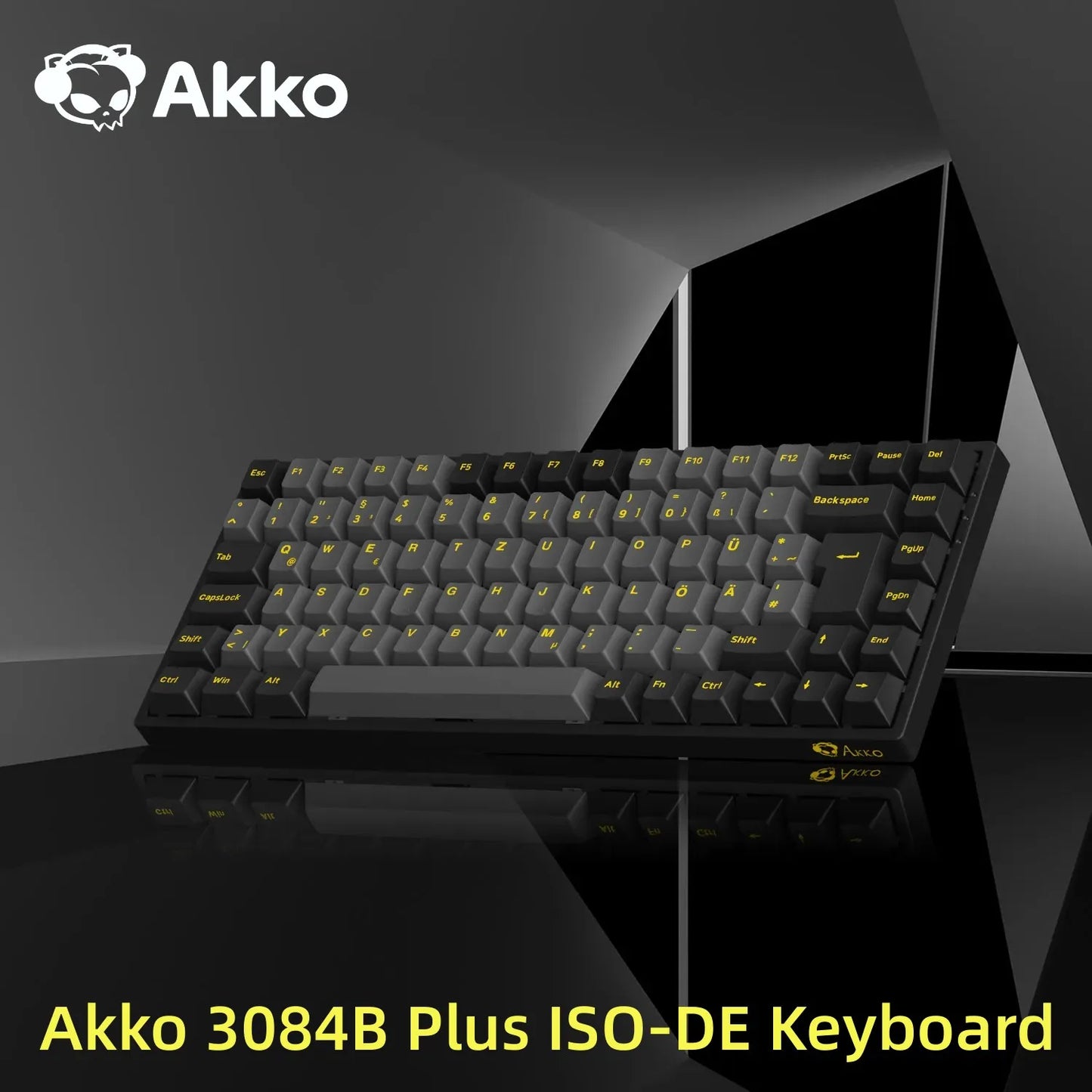 Akko 3084B Plus Black & Gold 75% ISO-DE Layout Mechanical Gaming Keyboard Hot-swapple Multi-Modes 2.4GHz /USB Type-C/BT 5.0