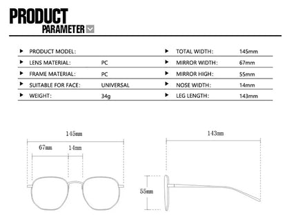 KLASSNUM Retro Black Square Sunglasses Men Outdoor Night Vision Fashion Sun Glasses Classic Male Shades Driving Gafas De Sol
