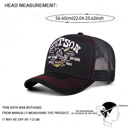 2025 Cartoon New Baseball Hat STETSON Cartoon Cat Truck Hat Daily Leisure Commuting Sunshade Net Hat Street Hip Hop Hat Unisex