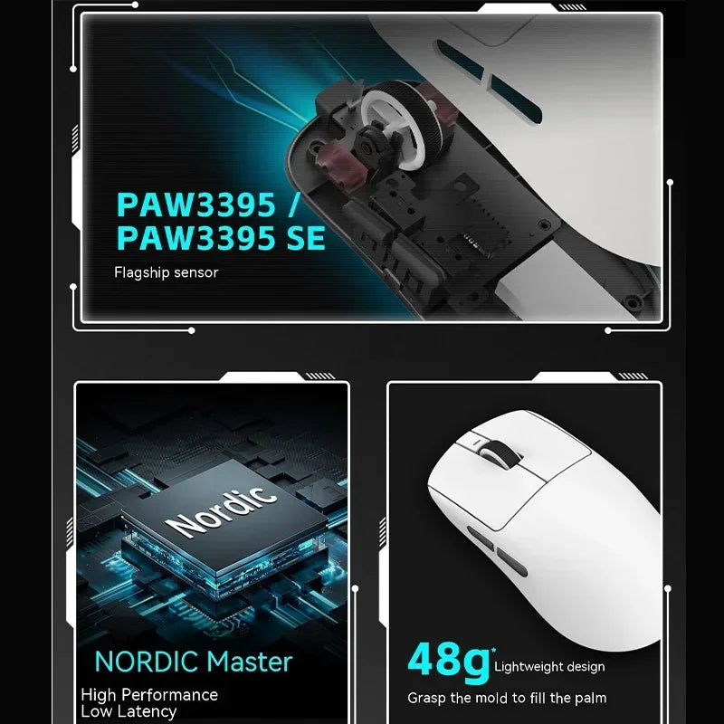 VXE Dragonfly R1 Pro Paw3395 -sensori langaton hiiri Nordic 52840 2khz Smart Speed X alhainen viive toimisto- ja PC-pelihiiri