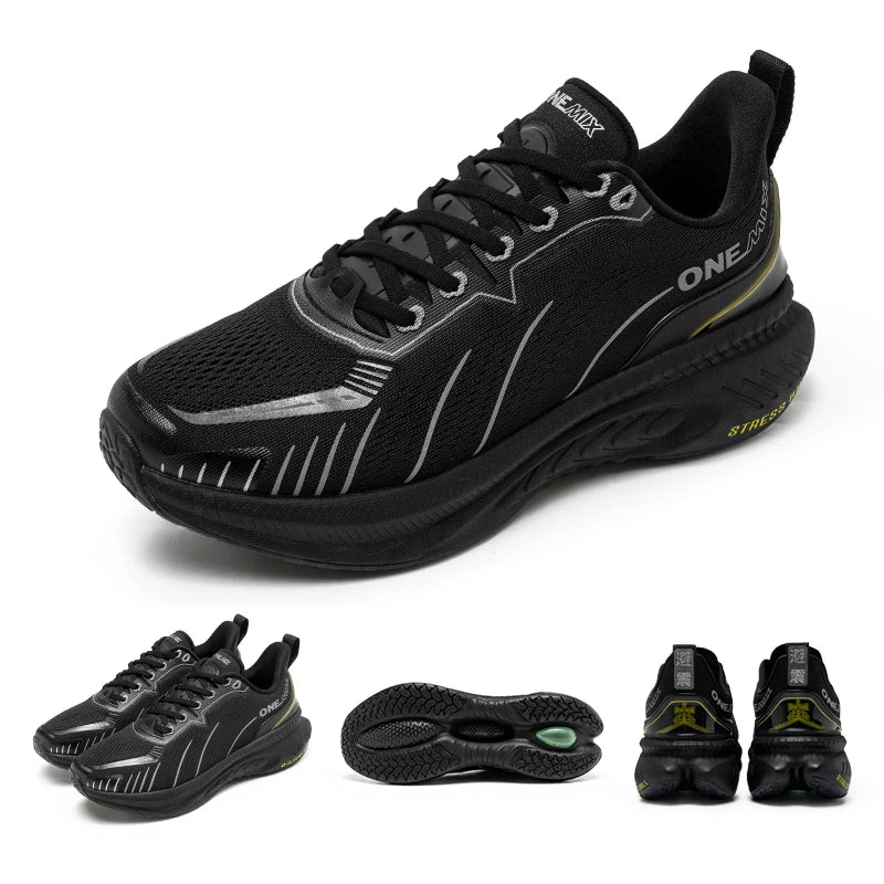 ONEMIX Nouvelles chaussures de course à amorti pour hommes, adaptées aux coureurs intensifs, à lacets, sportives, pour femmes, antidérapantes, d'extérieur, athlétiques, baskets pour hommes
