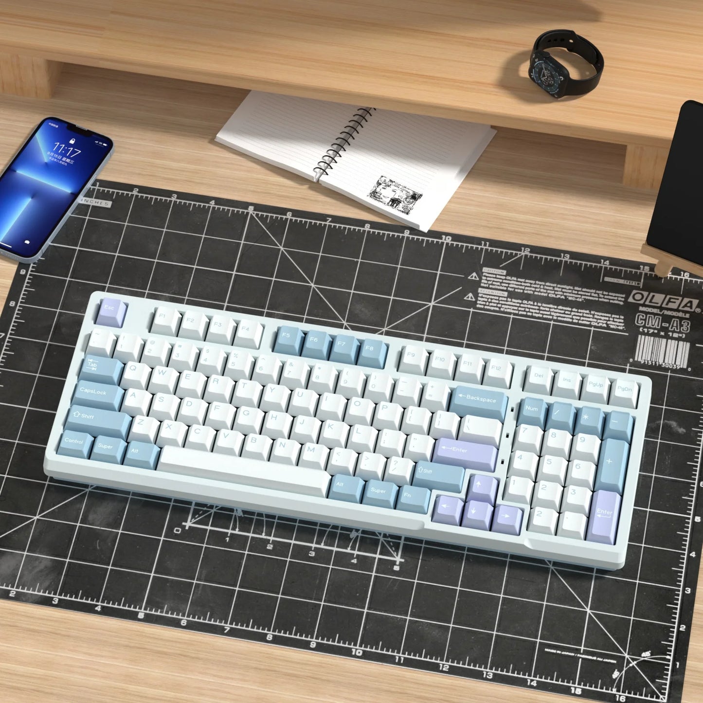 KBDiy GMK Illusion Keycap Cherry Profile Double Shot PBT ISO Keycaps For Gamer Mechanical Keyboard Kit Gaming Point Retro Keycap