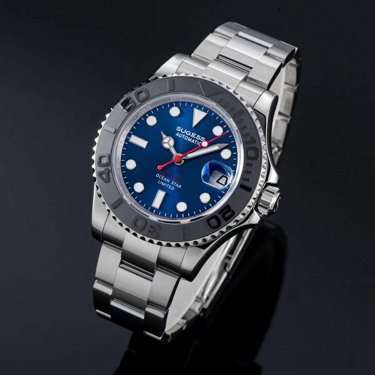 Sugess New Diving Men's Watch Automatic Mechanical Wristwatches 10Bar NH35A Movement Sapphire Luminous Ceramic Bezel S450-2 2025