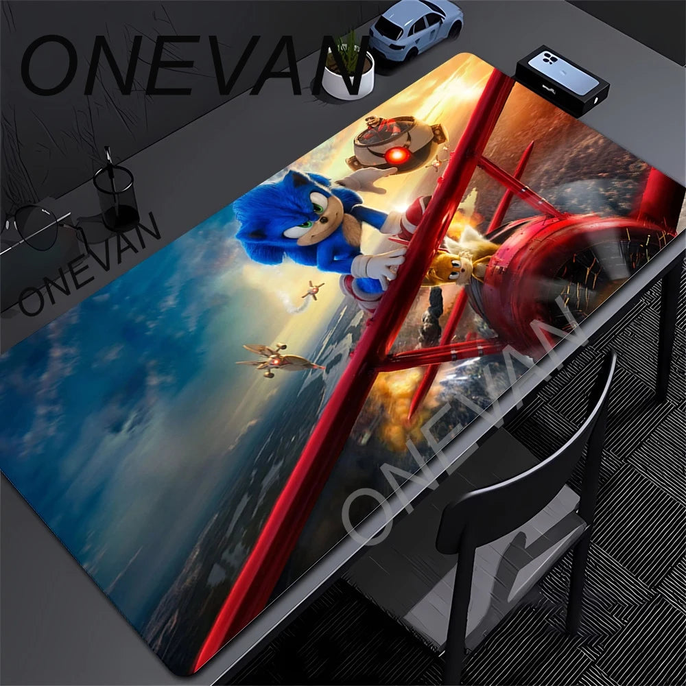 XXL Desk Mat Anime Sonic The Hedgehog Mouse Mat With Pad Gaming Accessories Prime Gaming Keyboard Pad Padding Mat