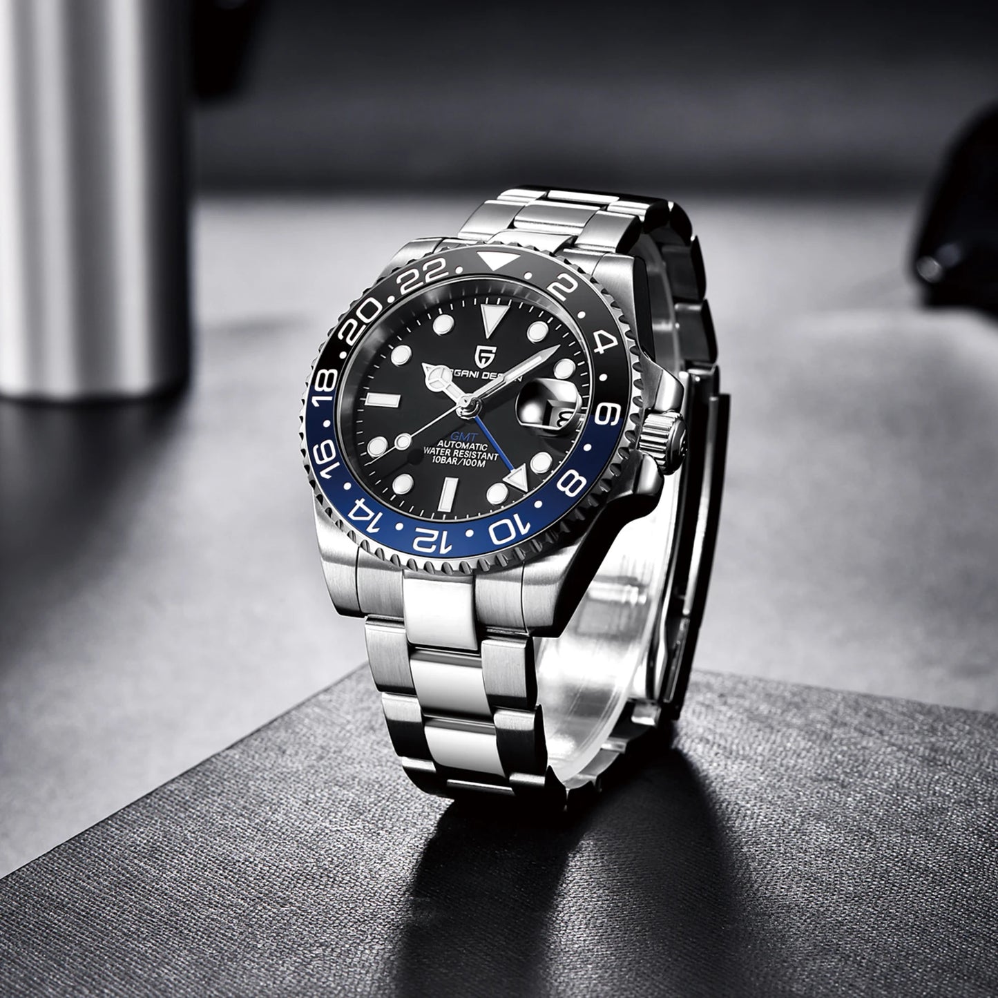 2026 Nuevo reloj mecánico de lujo para hombre PAGANI DESIGN, acero inoxidable, GMT, marca líder, cristal de zafiro, reloj para hombre