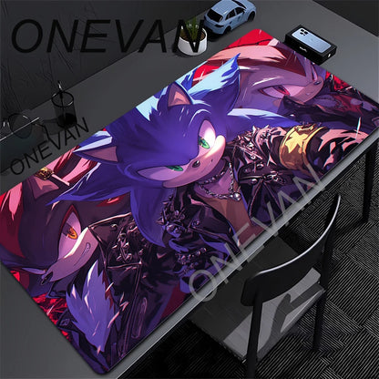 XXL Desk Mat Anime Sonic The Hedgehog Mouse Mat With Pad Gaming Accessories Prime Gaming Keyboard Pad Padding Mat
