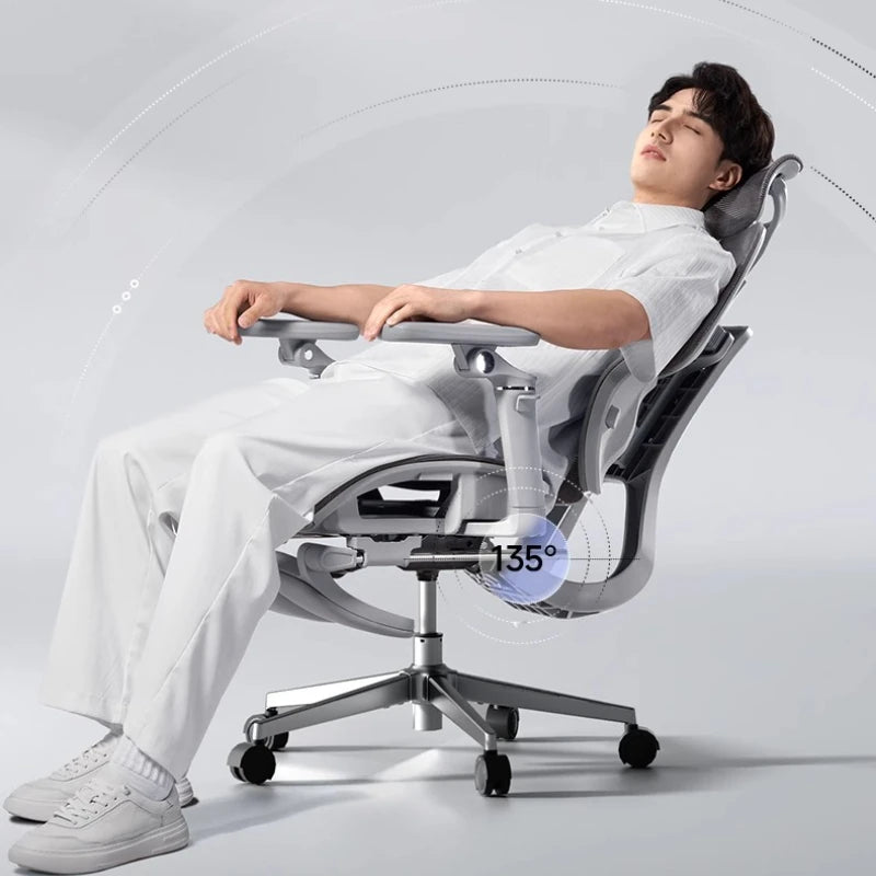 Sedia da ufficio in rete ergonomica executive per computer e gaming, arredo moderno girevole con ruote e regolabile, sedia gaming ergonomica