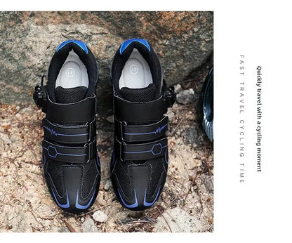 Chaussures de cyclisme unisexes à semelle rigide – Chaussures à crampons pour vélo de route 4 saisons, VTT et sports de plein air