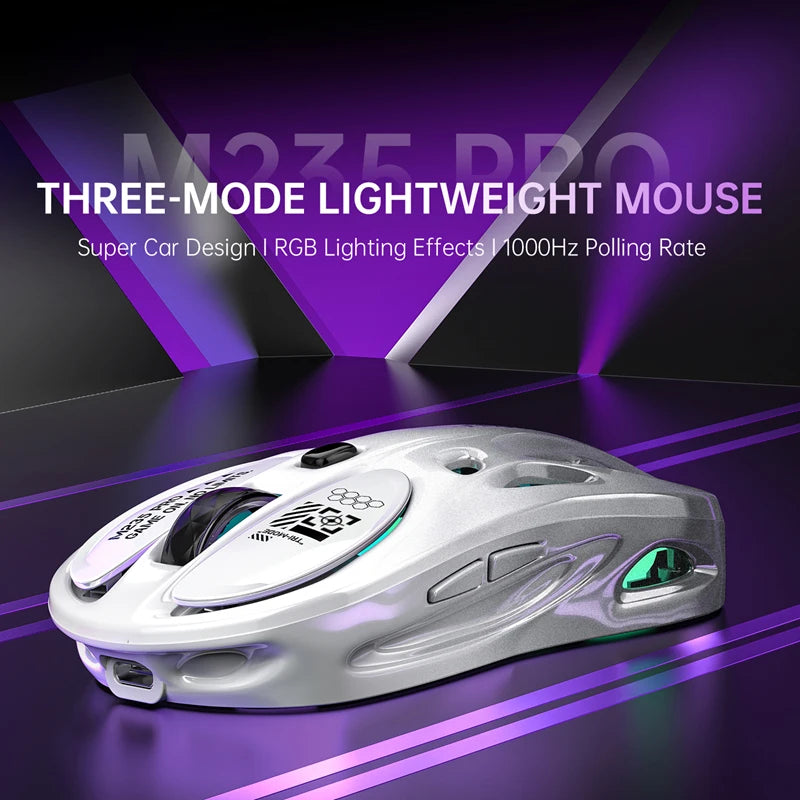 Draadloze 2.4G tri-mode RGB-gamingmuis met hol, lichtgewicht ontwerp, Chroma-verlichting, bekabeld, Bluetooth, e-sports muiscontroller