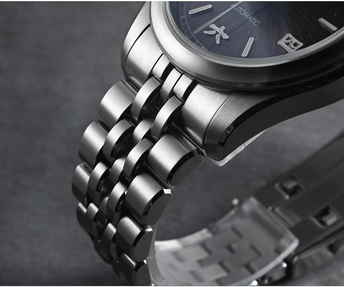 San Martin 39mm Enamel Sunray JianZhan Dial Men GADA Watch 90S5 Automatic BGW-X1 10Bar Sapphire 5-Link Bracelet SN0144CG