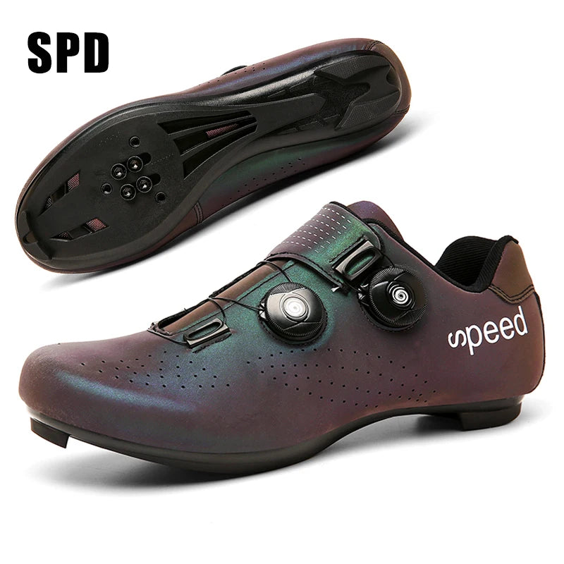 Sapatilhas de Ciclismo Novas para Homem, Auto-Bloqueantes, para Corrida de Estrada, Sapatilhas de Treino sem Bloqueio, Sapatilhas de Ciclismo para Mulher com Encaixes SPD