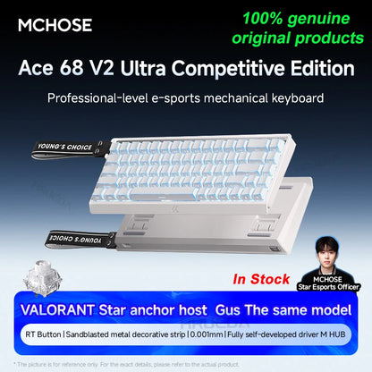 MCHOSE Ace 60 Pro 68 Magnetic Axis Mechanical Keyboard Customized Esports 0.01ms Latency RT 0.01mm 128K Gaming Keyboard Original