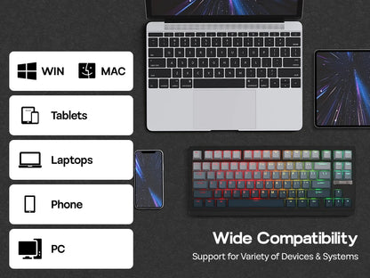 EPOMAKER G84 HE 75% ANSI US Layout Wired/BT/2.4Ghz Wireless Hall Effect Magnetic Mechanical Keyboard with DKS & SOCD Support