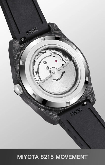 TIME TOKEN  Limited Edition 41mm Luminous Magic Carbon Fiber Men's Automatic Mechanical Watches Calendar Miyota8215 Movement