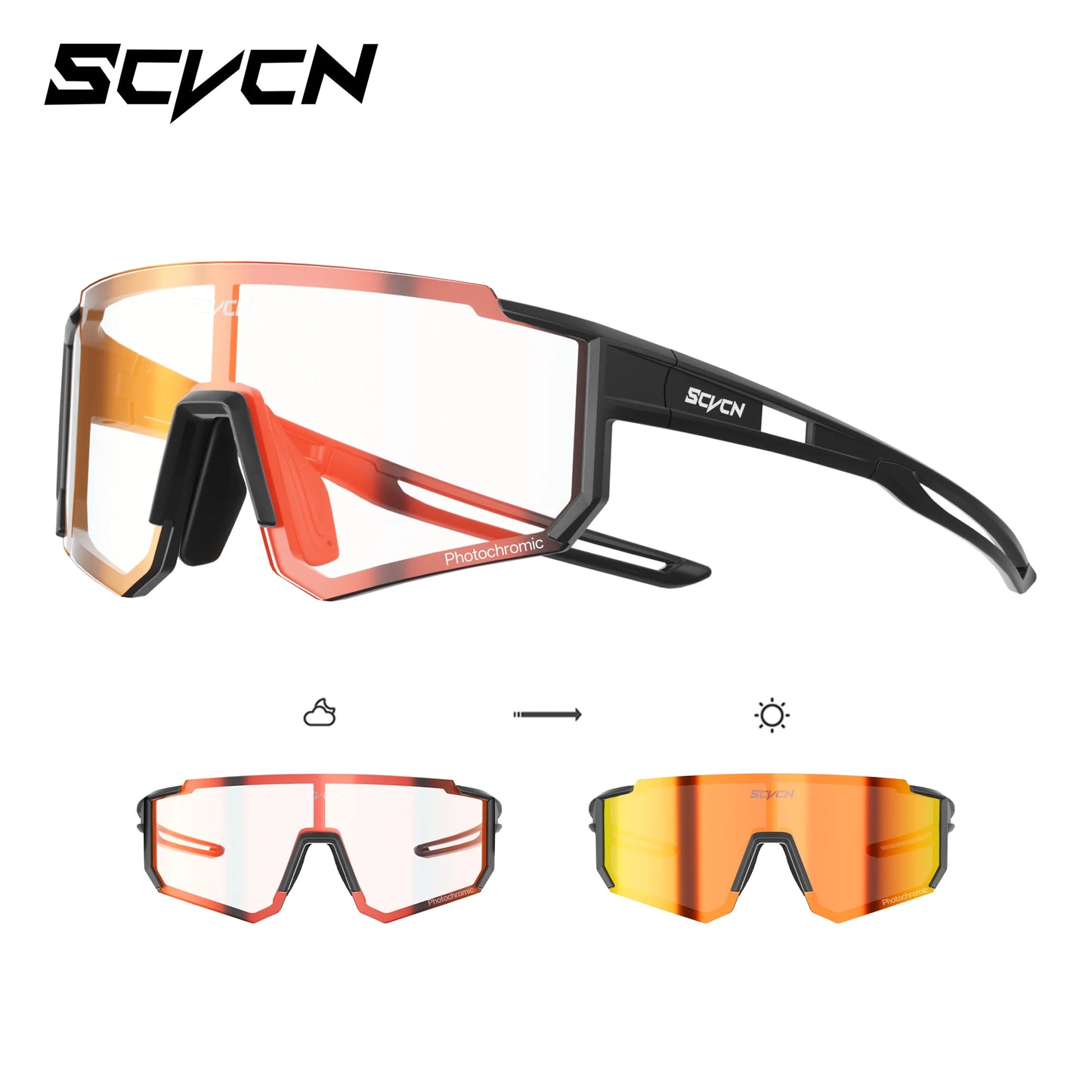 SCVCN Girls Sports Sunglasses Kids Cycling Glasses Photochromic UV400 Boys Baseball Outdoor Eyewear Running Hiking Sunglasses