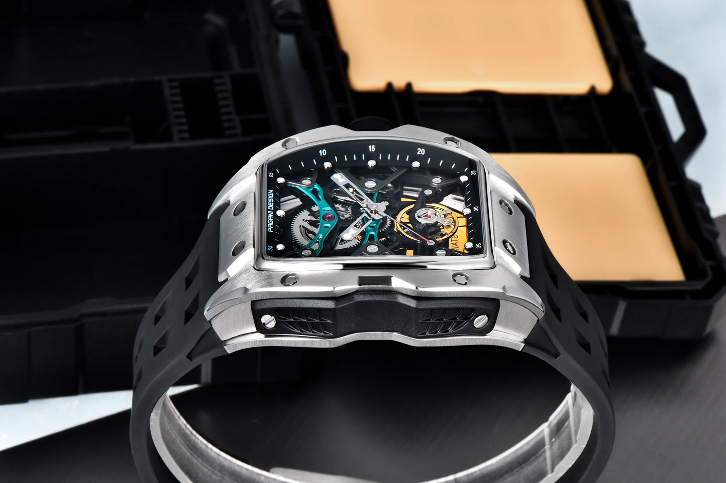 PAGANI DESIGN New Men's Watch Luxury Sapphire Crystal Stainless Steel Automatic Mechanical Watch Business Casual Skeleton Dial