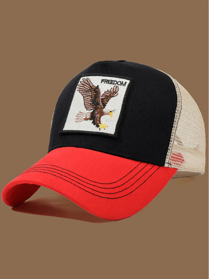 Unisex Trucker Cap with Eagle Embroidery & Applique - Suitable for Daily Casual Wear, Sports and Sun Protection