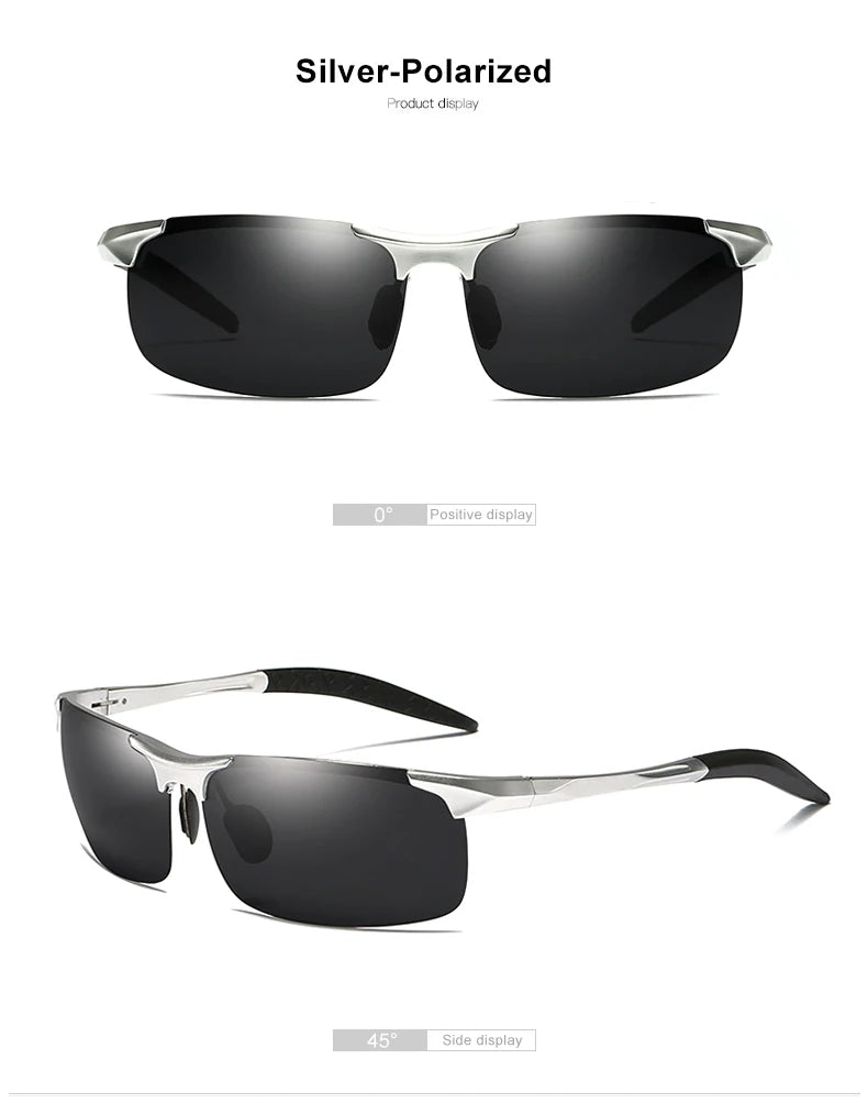 CLLOIO Brand Men's Polarized Sunglasses Aluminum Frame UV400 Anti-Glare Sun Glasses Male Driving Glasses Rimless Oculos De Sol