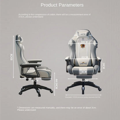Modern Ergonomic Computer Office Chair with Footrest, Adjustable Height, Swivel Executive Desk Chair, Reclining Gaming Chair for Home & Study