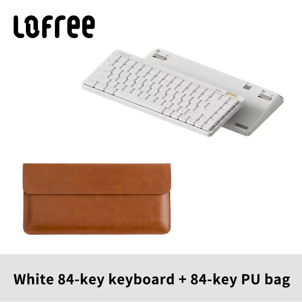 Lofree Flow Lite Wireless Mechanical Keyboard&PU Bag Lighter&Silenter POM Switch 2.4G Bluetooth&Wired Office Typing Gasket 84key