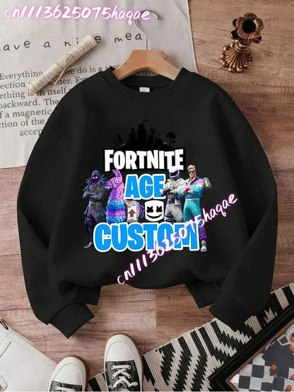2026 Fortnites Kids Hooded Coats Anime Fortress Night Sweatshirts Game Spring Autumn Hoodies Sportwear Children Clothes Gift
