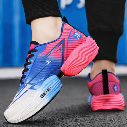 Paire de chaussures de sport professionnelles pour marathon, confortables, de jogging, amortissantes, d’entraînement, à fort rebond, antidérapantes, de course