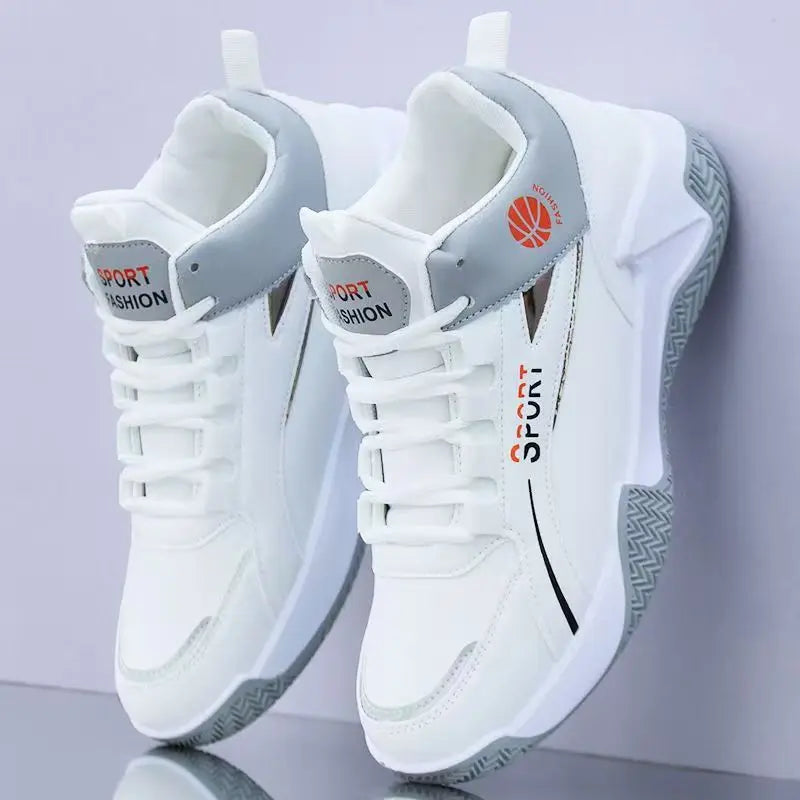 Verkauf von Basketballschuhen für Herren, High-Top-Sportschuhe für Outdoor, gepolstert, Herren-Sportschuhe, bequeme weiße Sneaker, Zapatillas