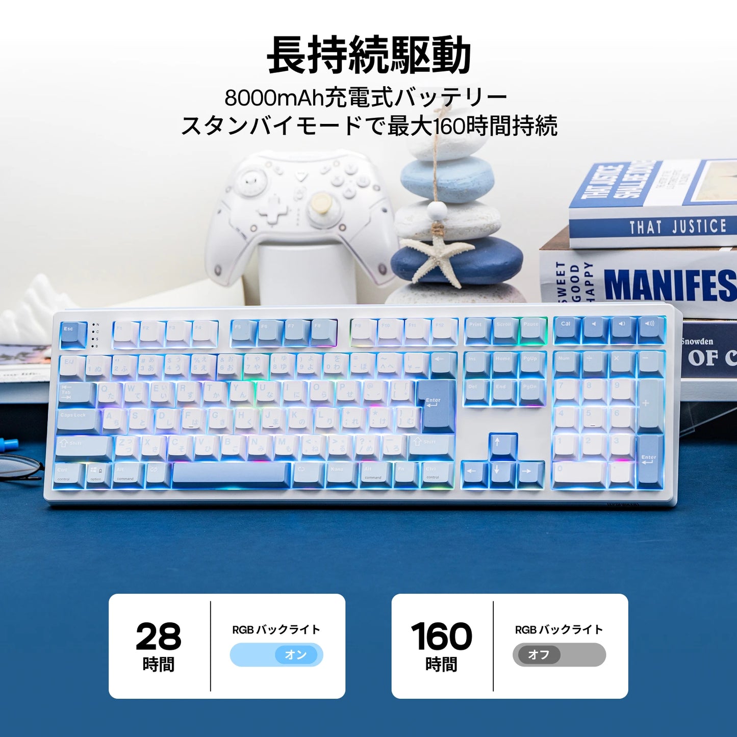 Japanese Version EPOMAKER TH108 JIS Layout 100% Sized Gasket Wired/Bluetooth/2.4Ghz Wireless NKRO Mechanical Keyboard Long-Lasting 8000mAh