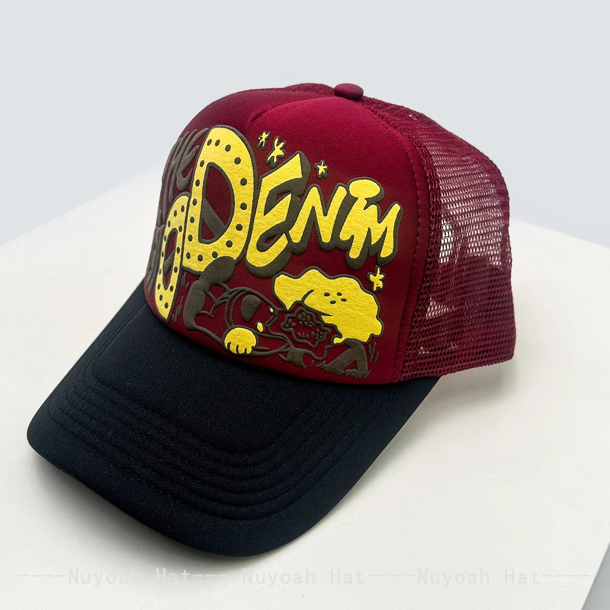 New Unisex Interesting 3D Printed Letter Baseball Hats Sunshade Cartoon Breathable Color Block Trucker Caps Mesh Versatile ins