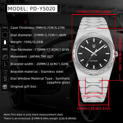 PAGANI DESIGN 2026 new ultra-thin 7mm quartz men's watch stainless steel sapphire 10Bar waterproof C3 upgrade V2 reloj hombre