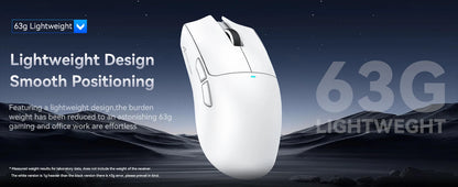 Attack Shark X11 hárommódú gaming egér mágneses töltődokkolóval, PixArt PAW3311 érzékelővel, 22K DPI, BT/2.4Ghz/vezetékes, PC/MAC-hez