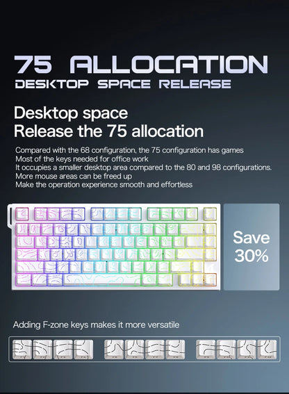 ATTACK SHARK R82HE Gaming Keyboard Magnetic 75% Wired 8000Hz Rapid Trigger ProGamer Keyboard,0.005mm RT Accuracy,0.08ms Latency