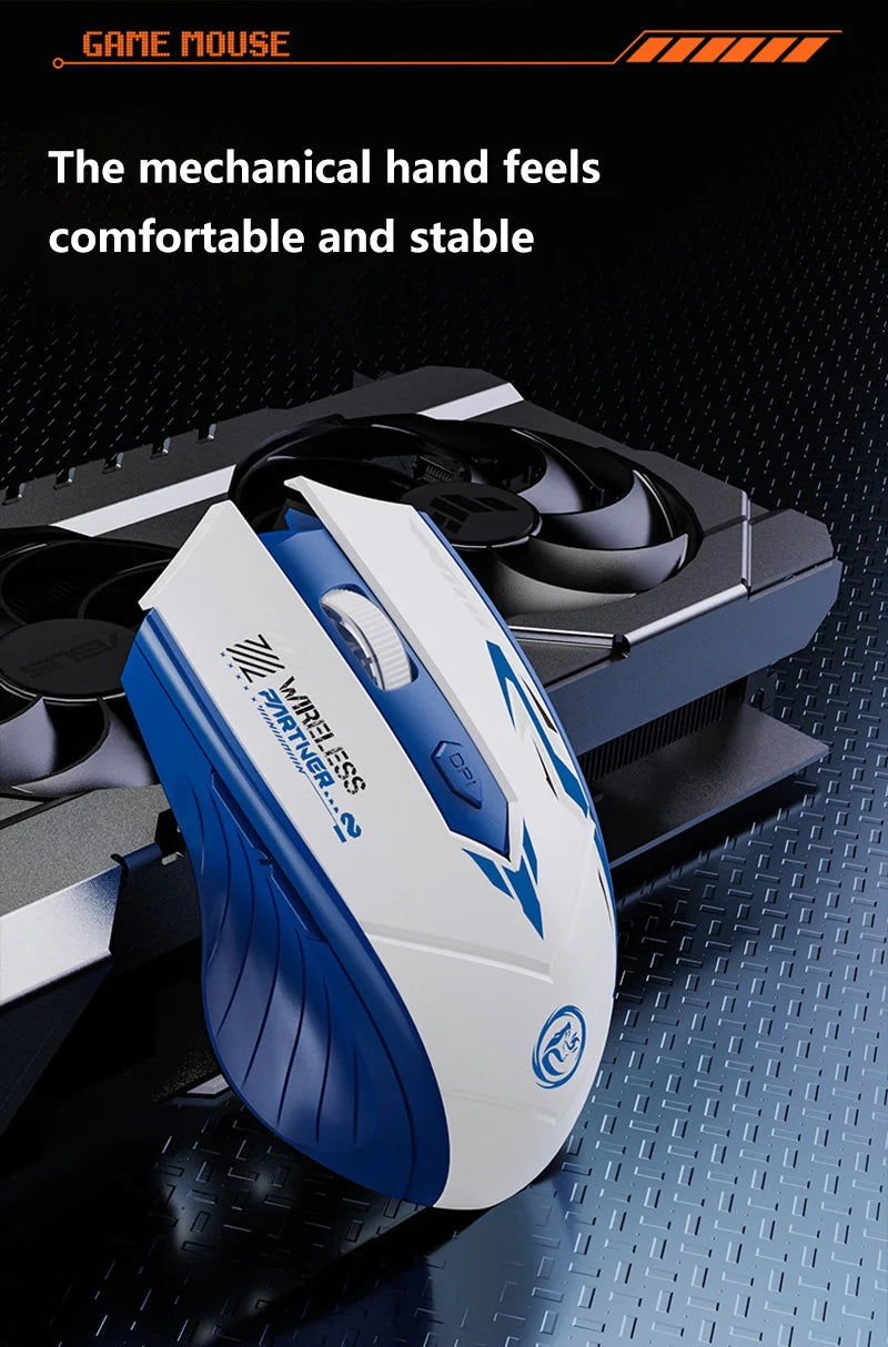 Wireless Gaming Mouse Dual Mode Bluetooth 2.4G Rechargeable Silent Ergonomic Mouse with Adjustable DPI, Type-C Wireless Gaming Mouse for PC, Laptop & Mac