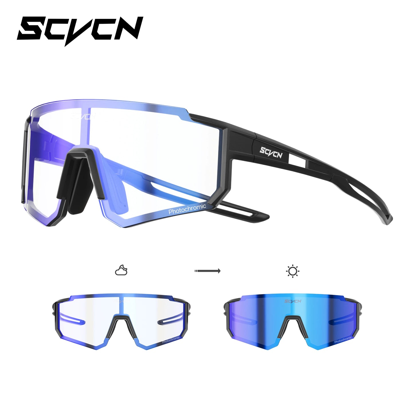 SCVCN Girls Sports Sunglasses Kids Cycling Glasses Photochromic UV400 Boys Baseball Outdoor Eyewear Running Hiking Sunglasses