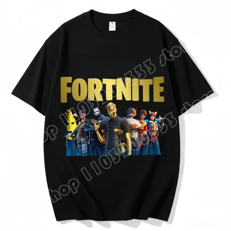 Fortnite Crew Neck T Shirt Unisex Adult Game Dance Fashion New Pure Cotton Short Sleeve Tops Perfect for Casual Wear Vacations