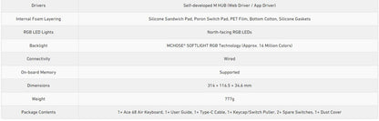 Mchose Ace68 Air Gaming Keyboard Hall Effect 0.001mm Rapid Trigger 8K+256K Polling Rate Dynamic RGB Light Box Magnetic