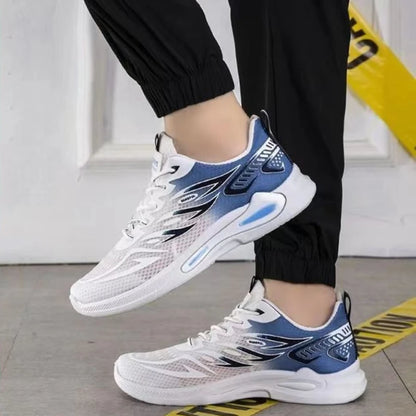 Baskets d'été pour hommes, chaussures de course respirantes en maille, à lacets, résistantes à l'usure, à plateforme, confortables, à semelle souple