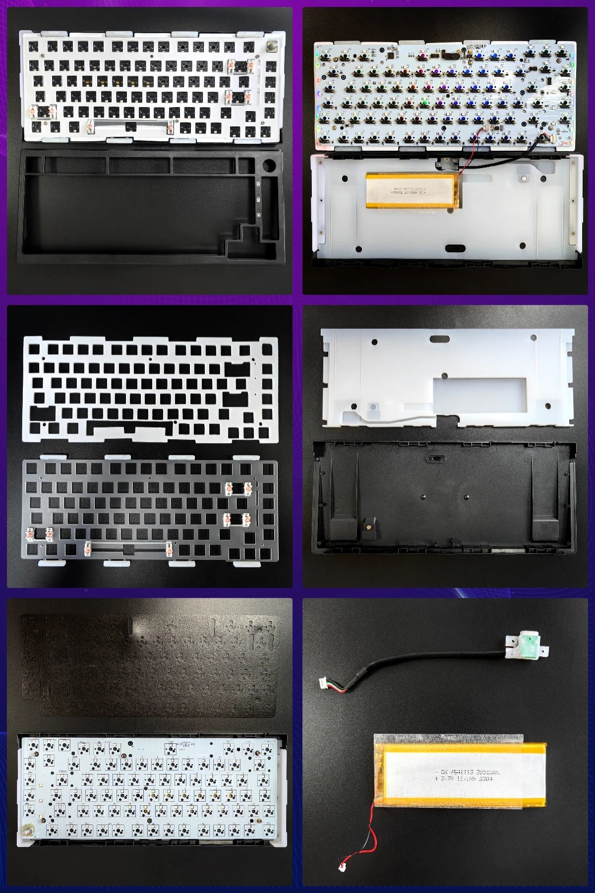 MAIMOOO KX75 75% Keyboard Kit Hotswap Transparent Full RGB Backlit 2.4GHz/ Bluetooth Macro Custom DIY Mechanical Keyboard