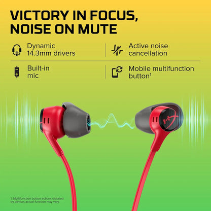 HyperX Cloud Earbuds II Wired Gaming Earphones with Microphone, 3.5mm Gaming Earbuds for PC Mobile Nintendo Switch, High-Fidelity In-Ear Headphones