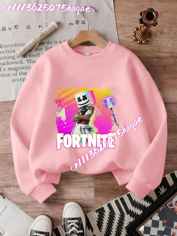 2026 Fortnites Kids Hooded Coats Anime Fortress Night Sweatshirts Game Spring Autumn Hoodies Sportwear Children Clothes Gift