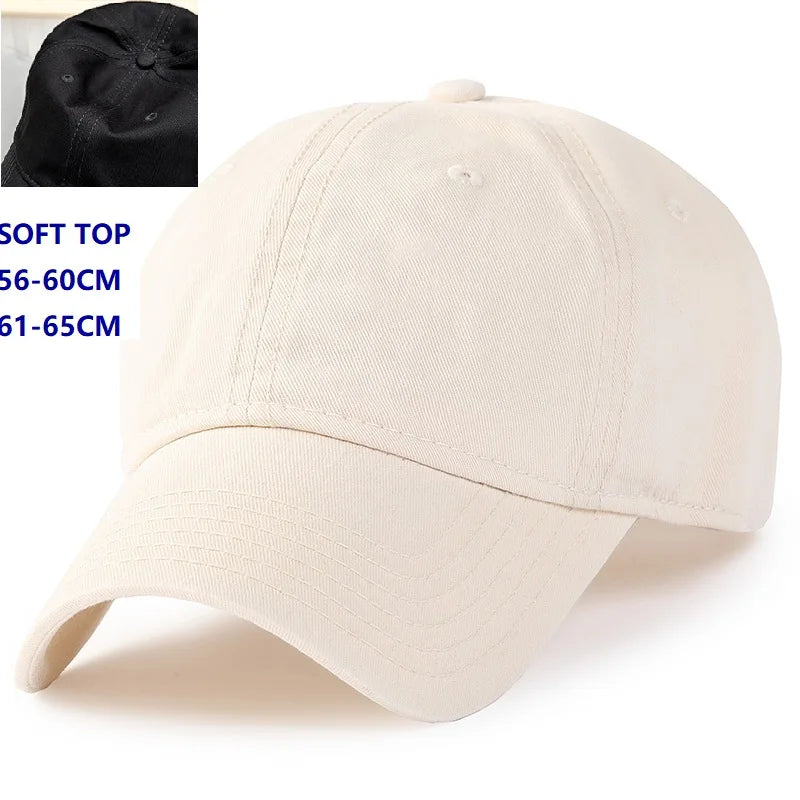 Casquette de baseball pour homme et femme, taille XXL, 100 % coton, grande casquette de baseball pour têtes larges 56-63 cm (23,5"-25,5"), casquette « dad cap » unie et ajustable